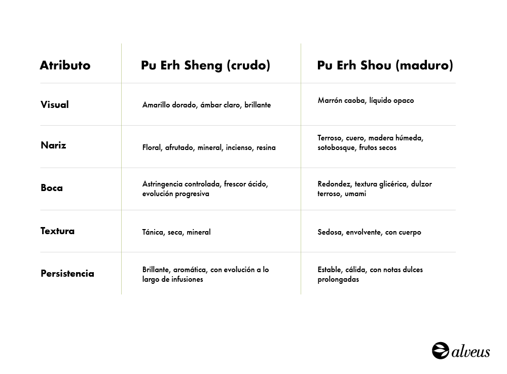 Atributos sensoriales del Pu Erh