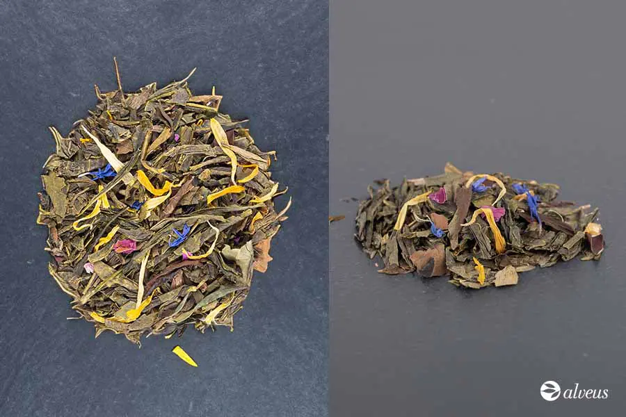 front and top view tea photography