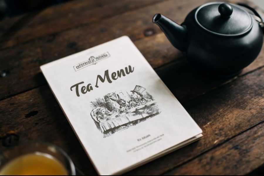 Menu della sala da tè