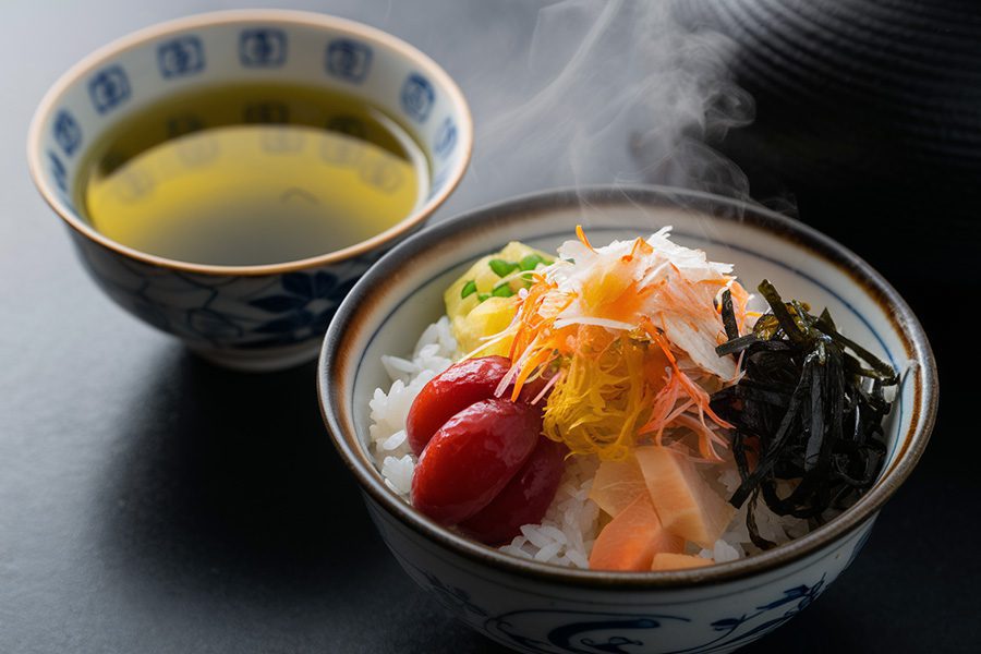 Ochazuke dish with genmaicha