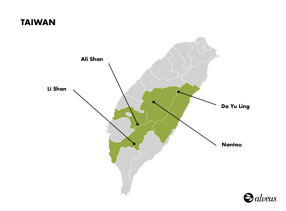 Taiwan tea cultivation map