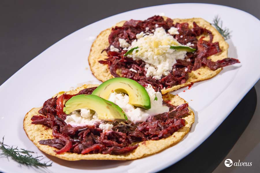 Hibiscus-stuffed tacos