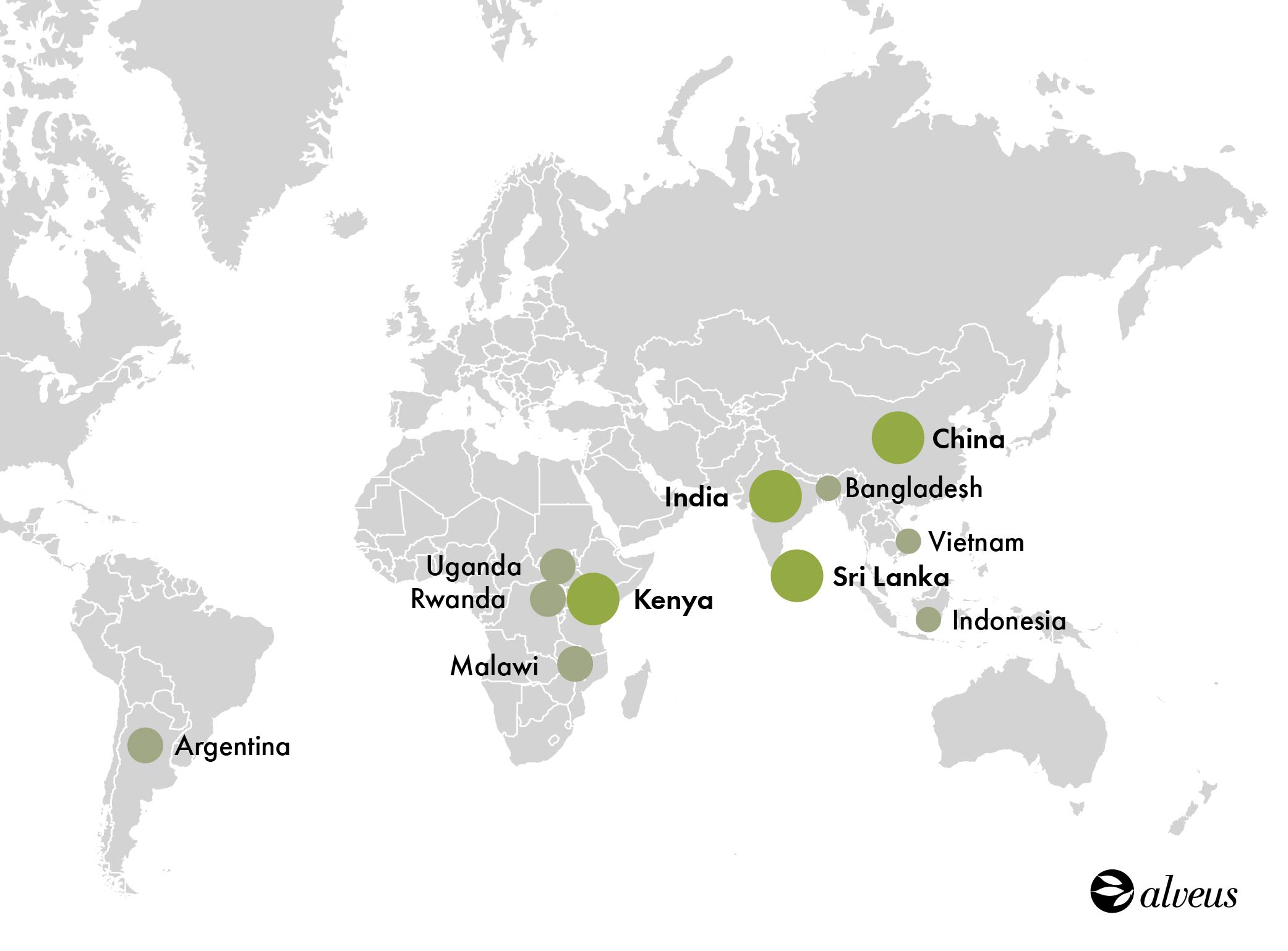 Main black tea-producing countries