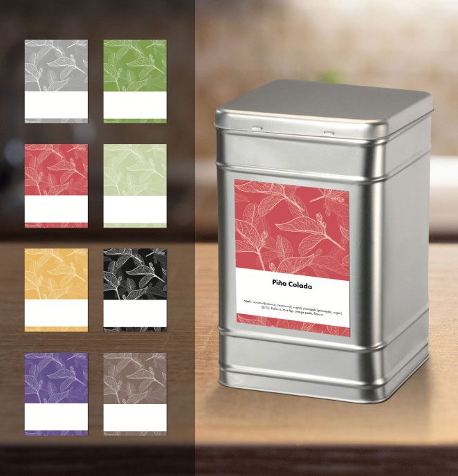 Étiquettes magnétiques pour boîtes de thé